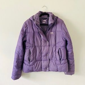 Helly Hansen purple puffer zipper front coat